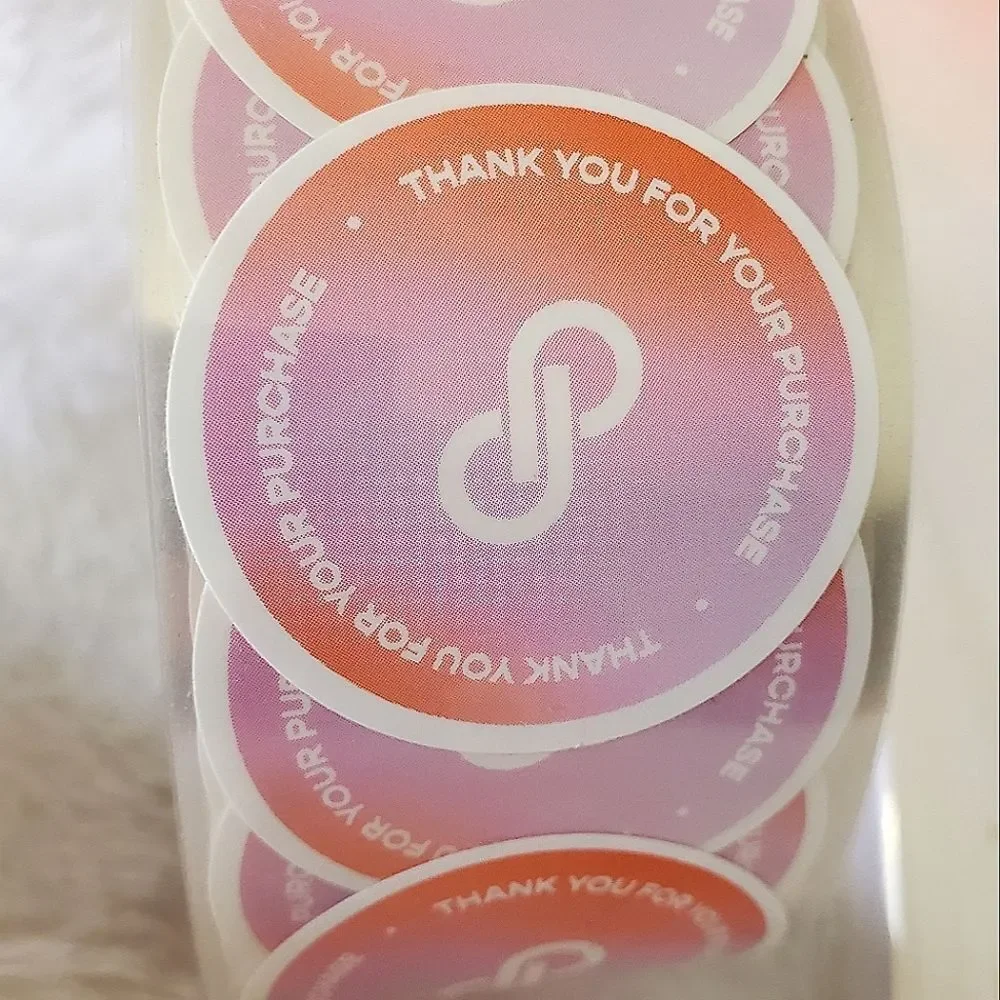 Roll of 300 Thank you for your Purchase P Posh logo stickers
